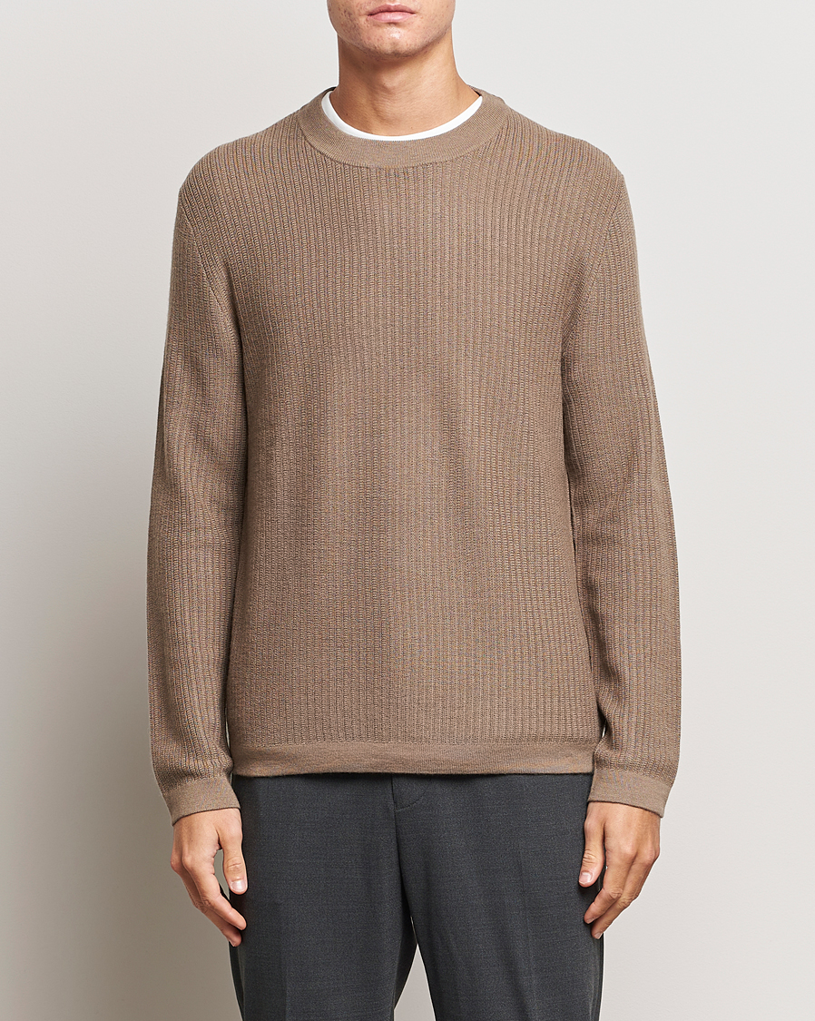 Hombres | Jerséis y prendas de punto | Tiger of Sweden | Elssler Merino Pullover Olive Grey