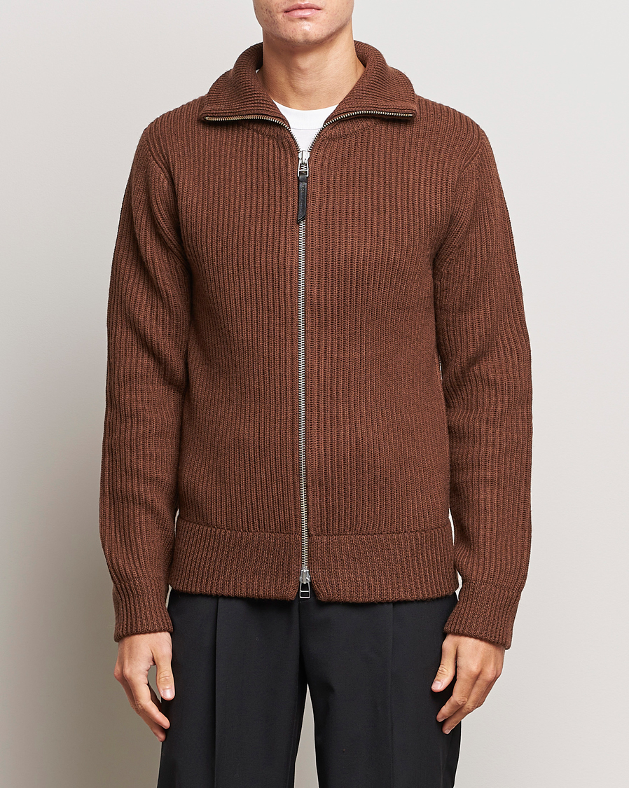 Hombres | Jerséis y prendas de punto | Tiger of Sweden | Nyman Full Zip Golden Brown