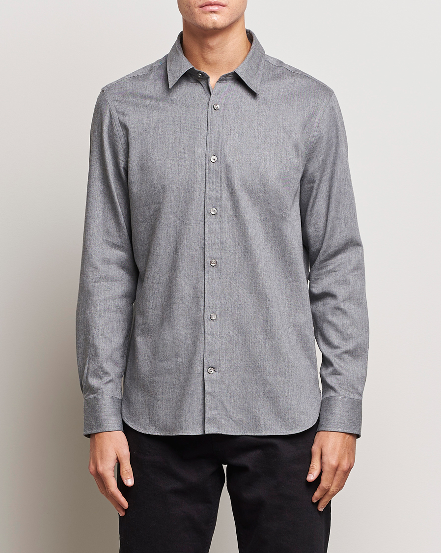 Hombres | Camisas | Tiger of Sweden | Benjamin Flannel Shirt  Grey Melange