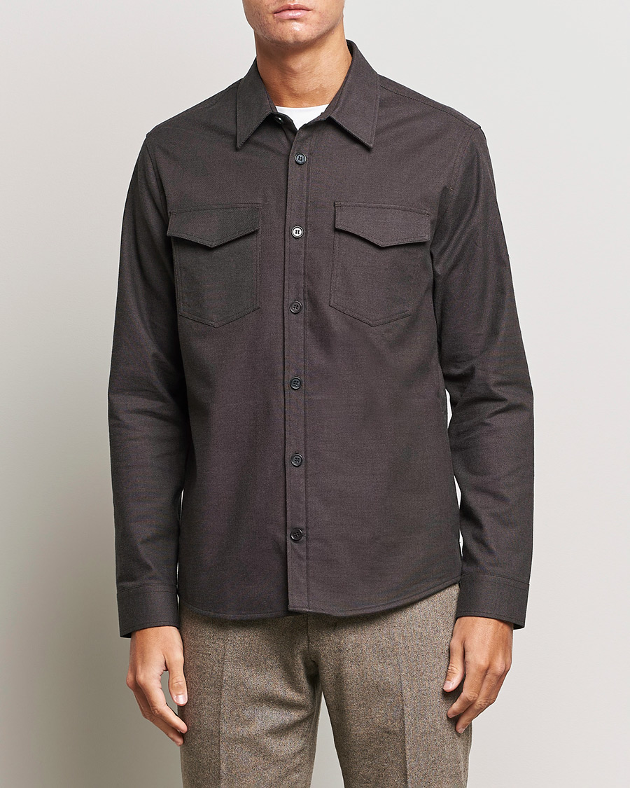 Hombres | Camisas | Tiger of Sweden | Arnou Cotton Pocket Shirt Brown