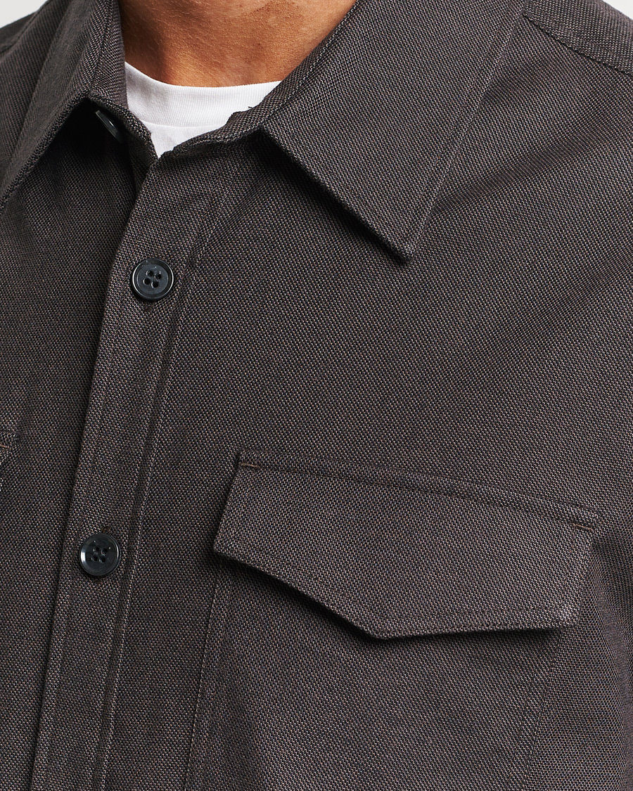 Hombres | Camisas | Tiger of Sweden | Arnou Cotton Pocket Shirt Brown