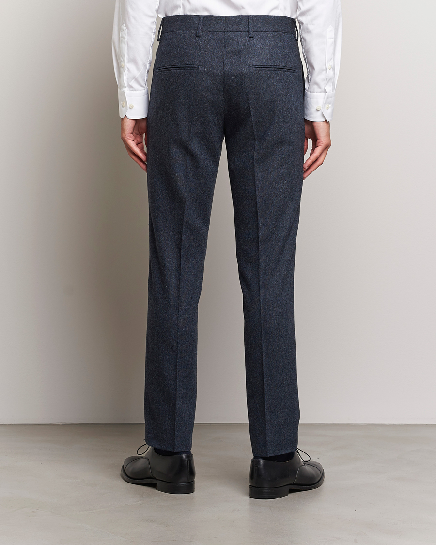 Hombres | Pantalones | Tiger of Sweden | Tenutas Brushed Wool Trousers Midnight Blue