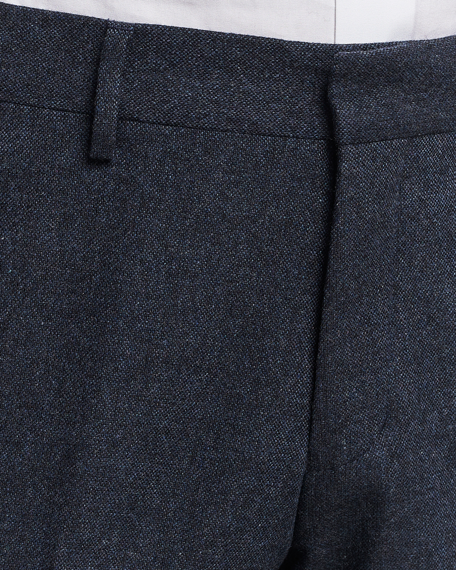 Hombres | Pantalones | Tiger of Sweden | Tenutas Brushed Wool Trousers Midnight Blue