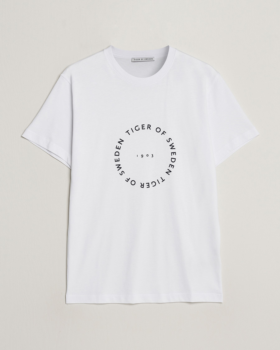 Hombres | Camisetas | Tiger of Sweden | Dillan Crew Neck Logo T-Shirt Pure White