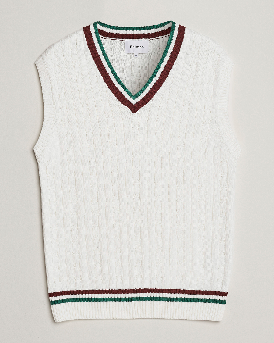 Hombres | Jerséis y prendas de punto | Palmes | James Knitted Vest White