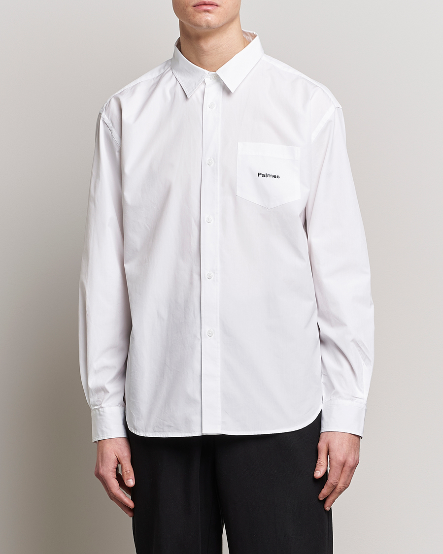Hombres | Palmes | Palmes | Daryl Long Sleeve Poplin Shirt White