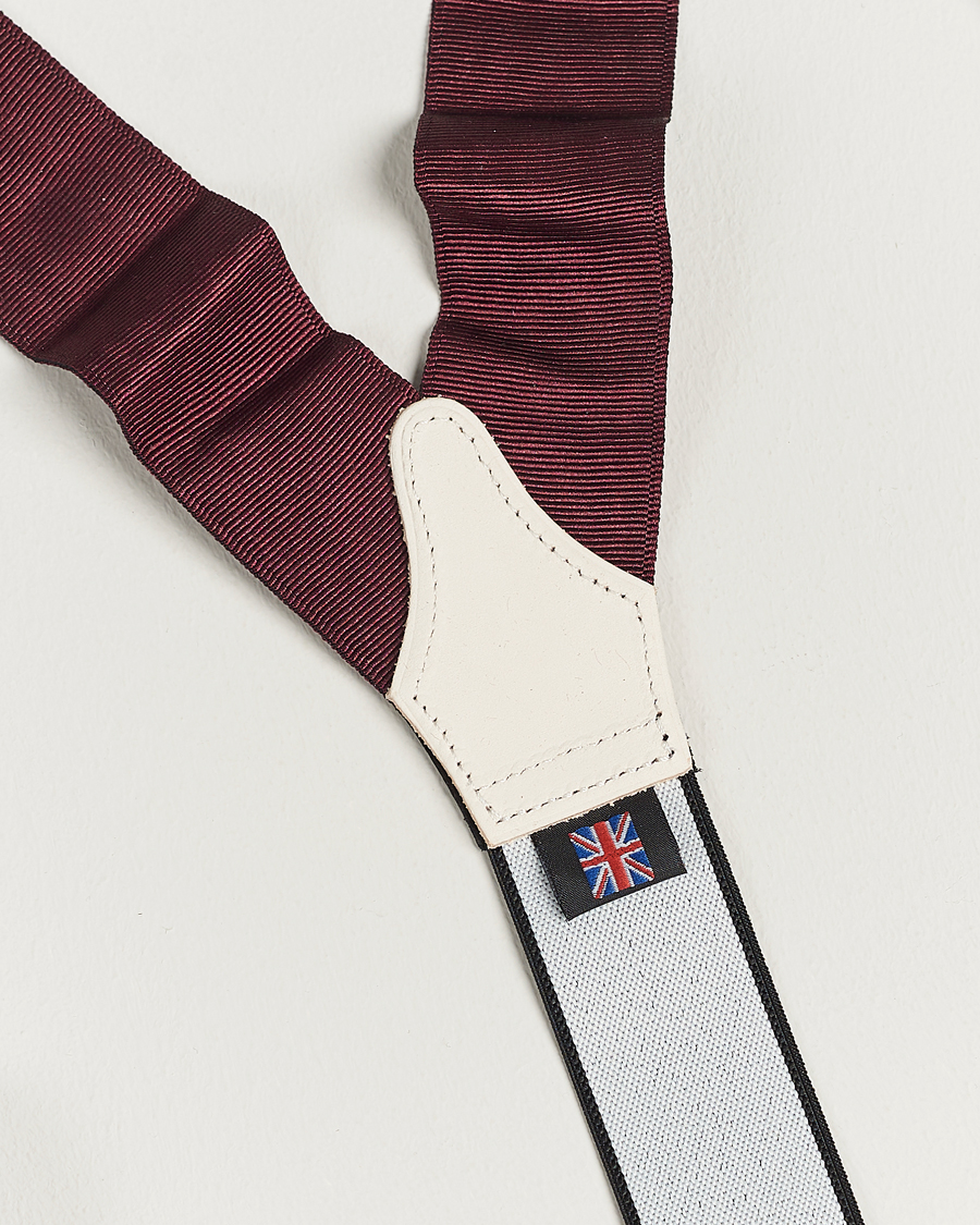 Hombres | Albert Thurston Moiré Braces 40mm Wine | Albert Thurston | Moiré Braces 40mm Wine