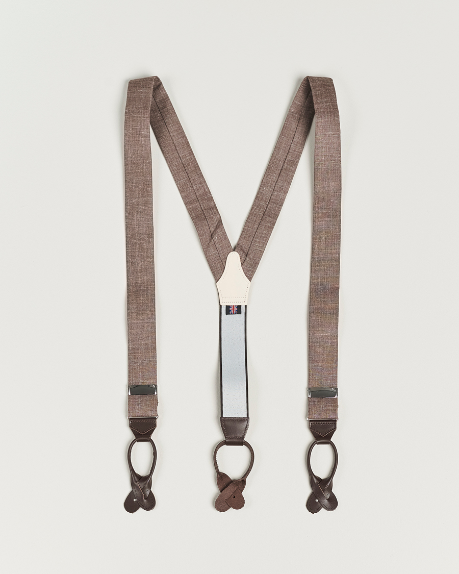 Hombres | Albert Thurston Linen Braces Brown | Albert Thurston | Linen Braces Brown