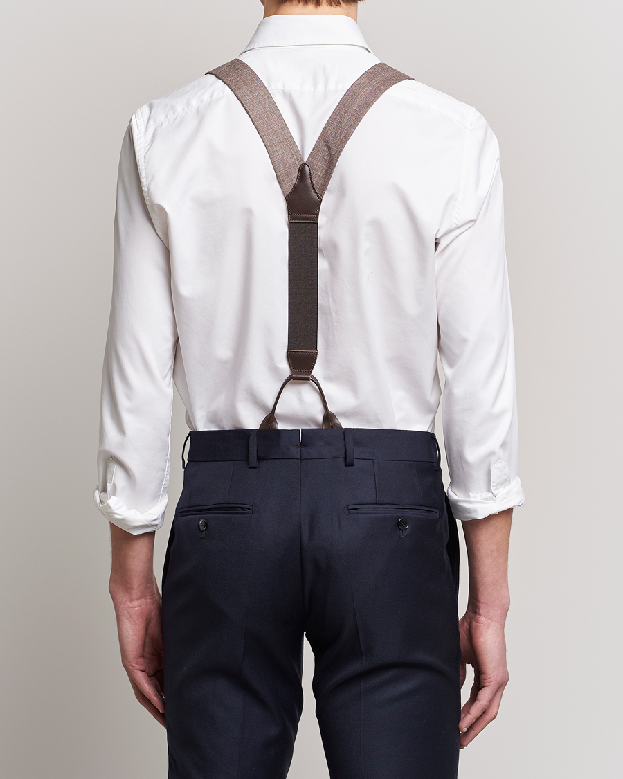 Hombres | Albert Thurston Linen Braces Brown | Albert Thurston | Linen Braces Brown