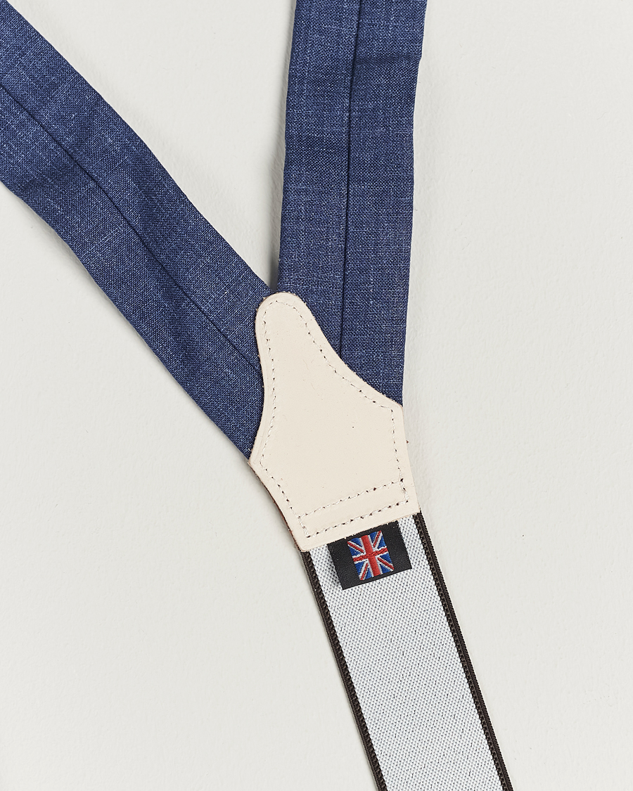 Hombres | Albert Thurston Linen Braces Blue | Albert Thurston | Linen Braces Blue