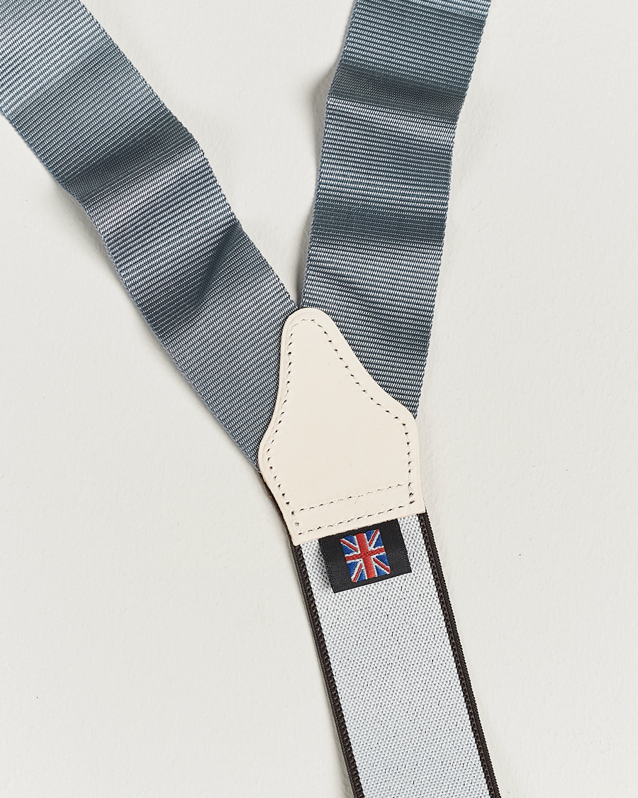 Hombres | Albert Thurston Elastic Ribbed Rigid Braces 35mm Dove Grey | Albert Thurston | Elastic Ribbed Rigid Braces 35mm Dove Grey