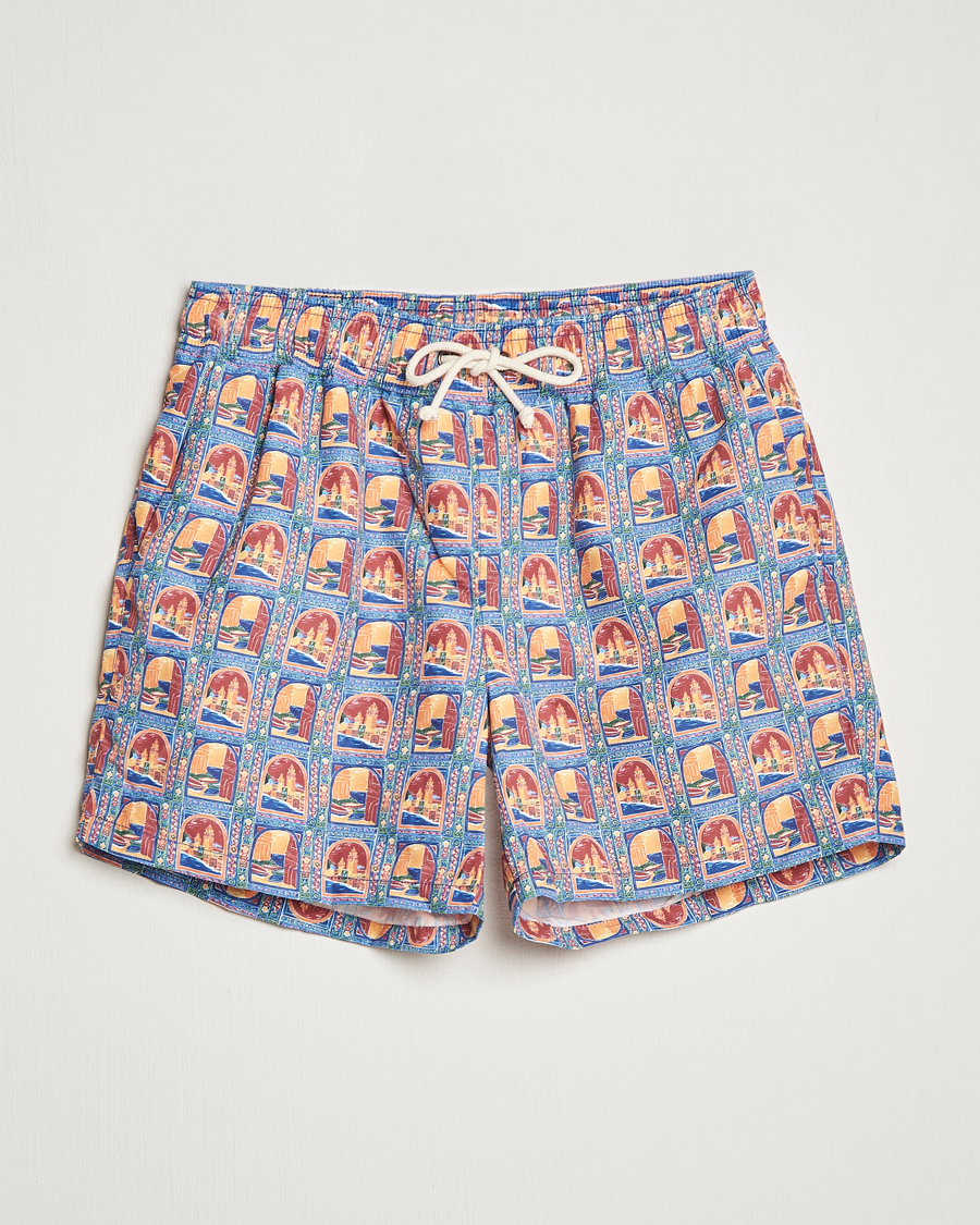Hombres | Bañadores | Ripa Ripa | Printed Swimshorts Orange/Light Blue