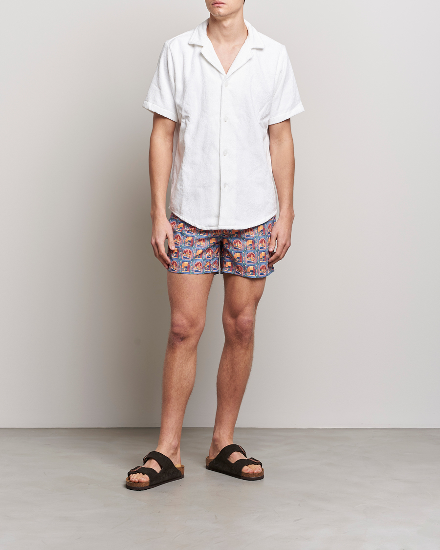 Hombres | Bañadores | Ripa Ripa | Printed Swimshorts Orange/Light Blue