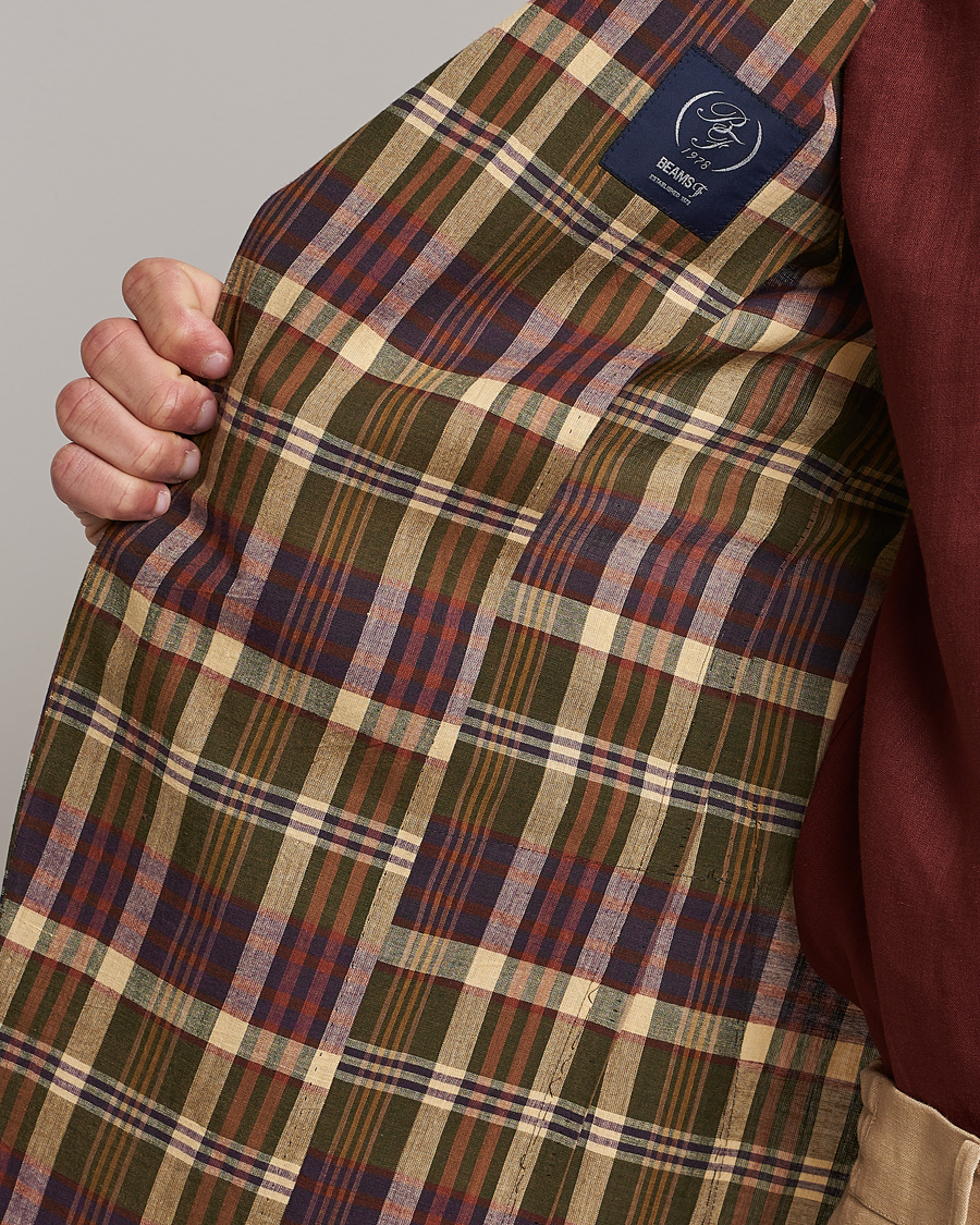 Hombres | Blazers | Beams F | Patch Pocket Blazer Dark Brown Madras