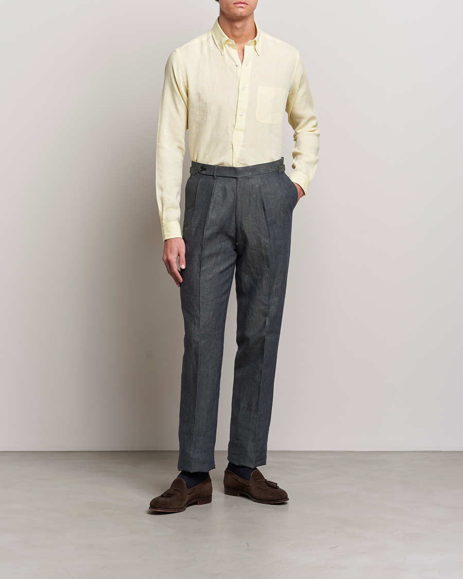 Hombres | Camisas | Beams F | Button Down Pullover Shirt Yellow