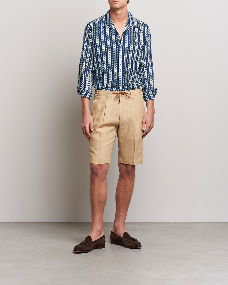 Hombres | Camisas | Beams F | Relaxed Cotton Shirt Blue Stripes