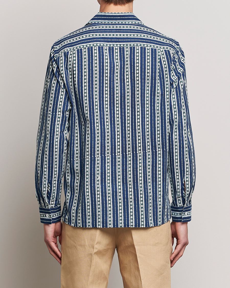 Hombres | Camisas | Beams F | Relaxed Cotton Shirt Blue Stripes
