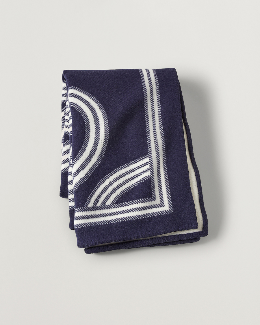 Hombres | Ralph Lauren Home Berken Wool/Cashmere Signature Logo Blanket Navy | Ralph Lauren Home | Berken Wool/Cashmere Signature Logo Blanket Navy