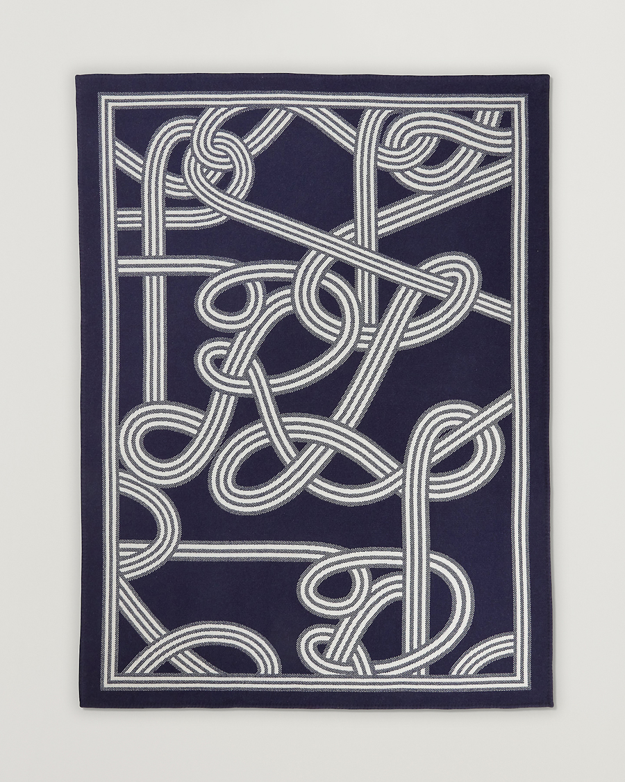 Hombres | Ralph Lauren Home Berken Wool/Cashmere Signature Logo Blanket Navy | Ralph Lauren Home | Berken Wool/Cashmere Signature Logo Blanket Navy