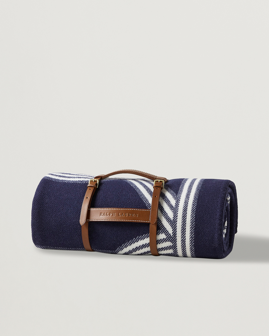 Hombres | Ralph Lauren Home Berken Wool/Cashmere Signature Logo Blanket Navy | Ralph Lauren Home | Berken Wool/Cashmere Signature Logo Blanket Navy