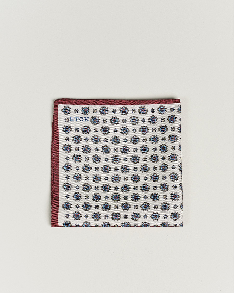 Hombres | Pañuelos de bolsillo | Eton | Silk Four Faced Medallion Pocket Square White Multi