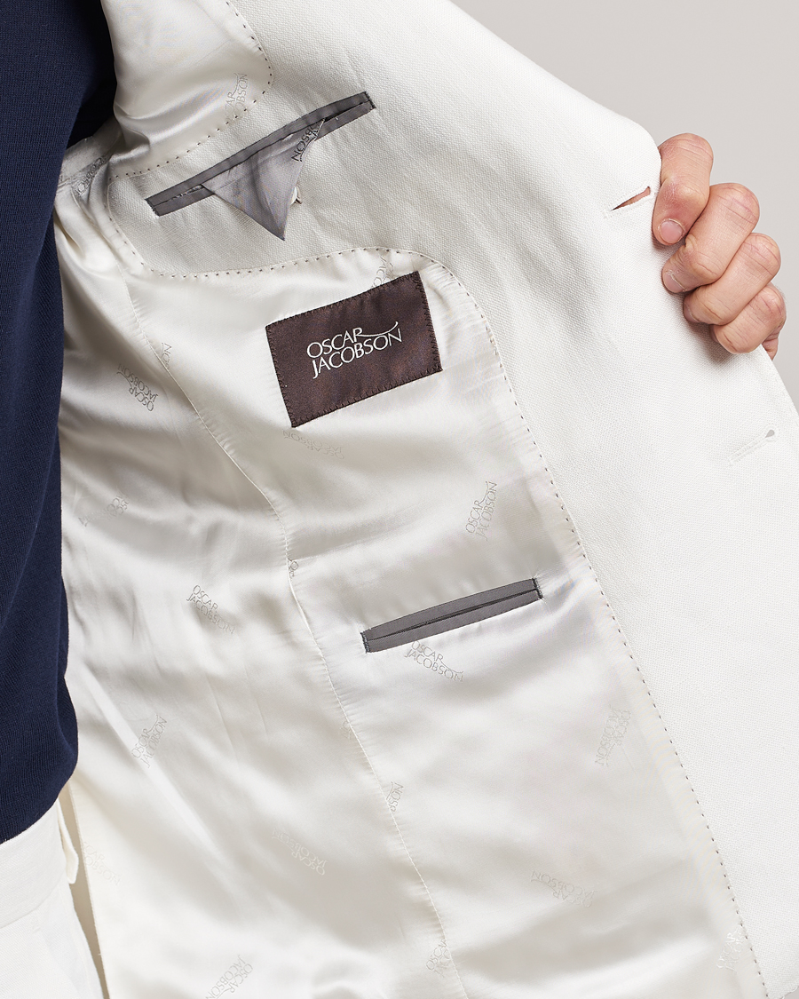 Hombres | Blazers | Oscar Jacobson | Fogerty Linen Blazer White