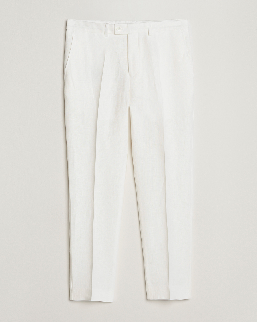 Hombres | Pantalones | Oscar Jacobson | Deccan Linen Trousers White