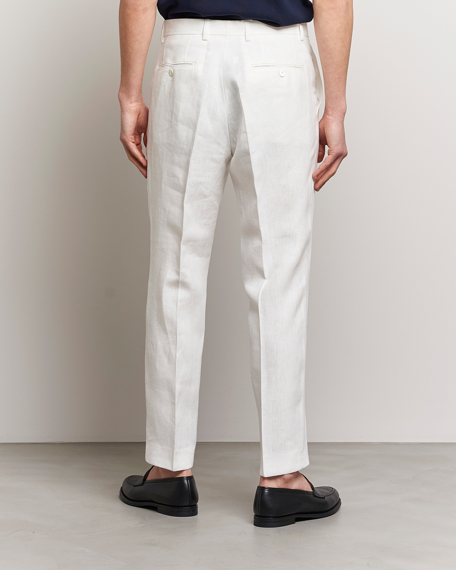 Hombres | Pantalones | Oscar Jacobson | Deccan Linen Trousers White
