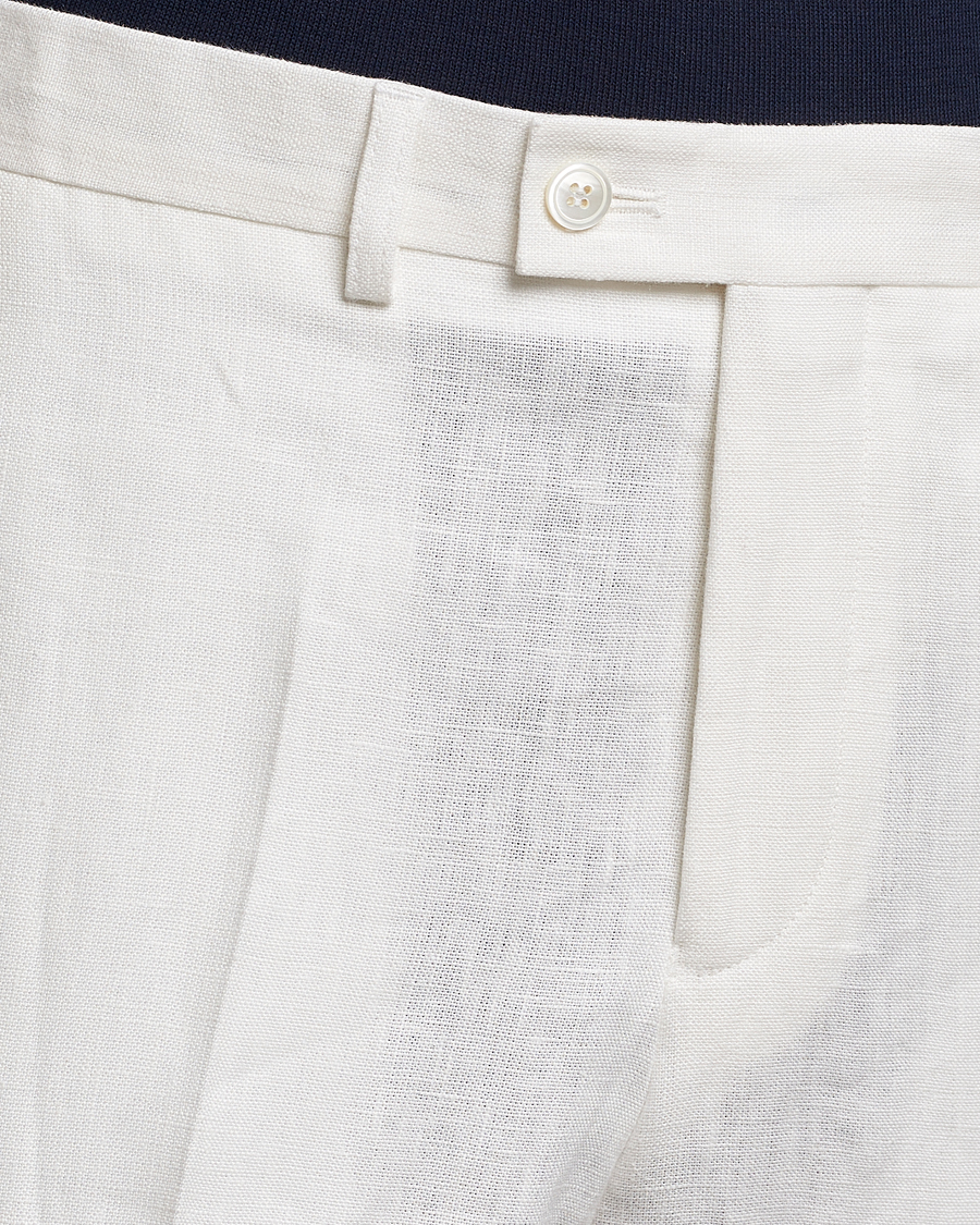 Hombres | Pantalones | Oscar Jacobson | Deccan Linen Trousers White