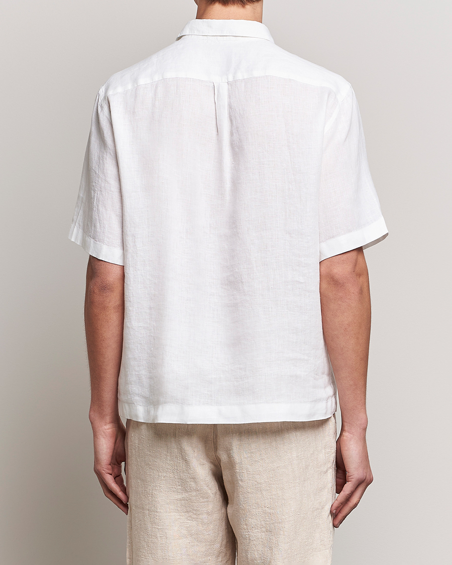 Hombres | Camisas | Oscar Jacobson | Regular Fit City Signature Linen Shirt White