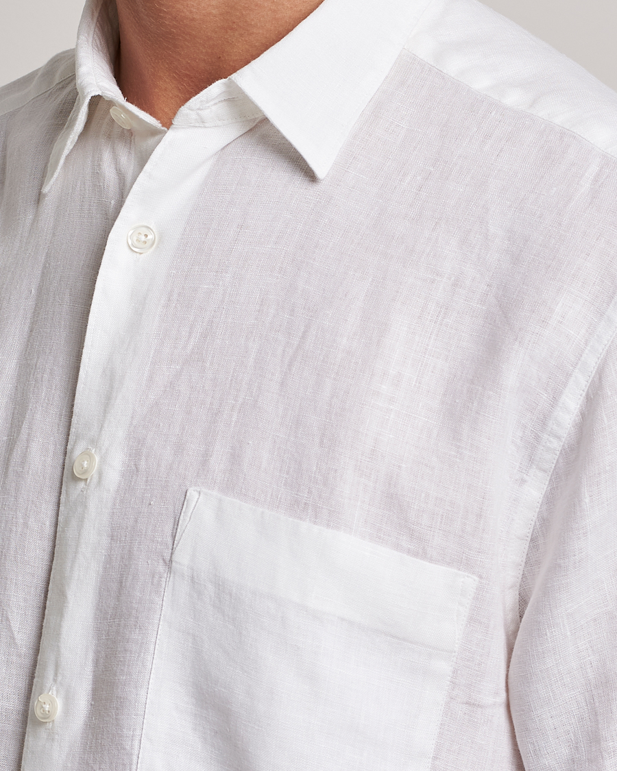 Hombres | Camisas | Oscar Jacobson | Regular Fit City Signature Linen Shirt White