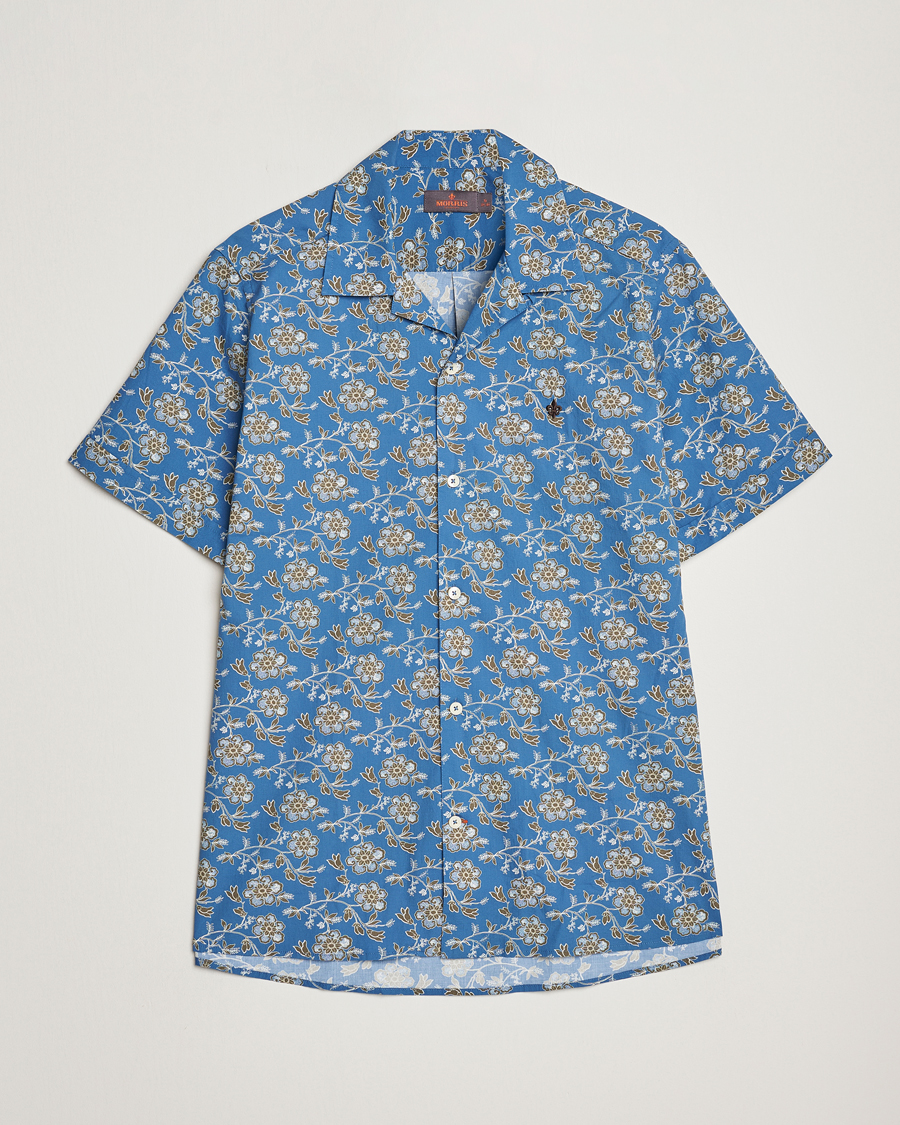 Hombres | Camisas | Morris | Printed Short Sleeve Shirt Blue