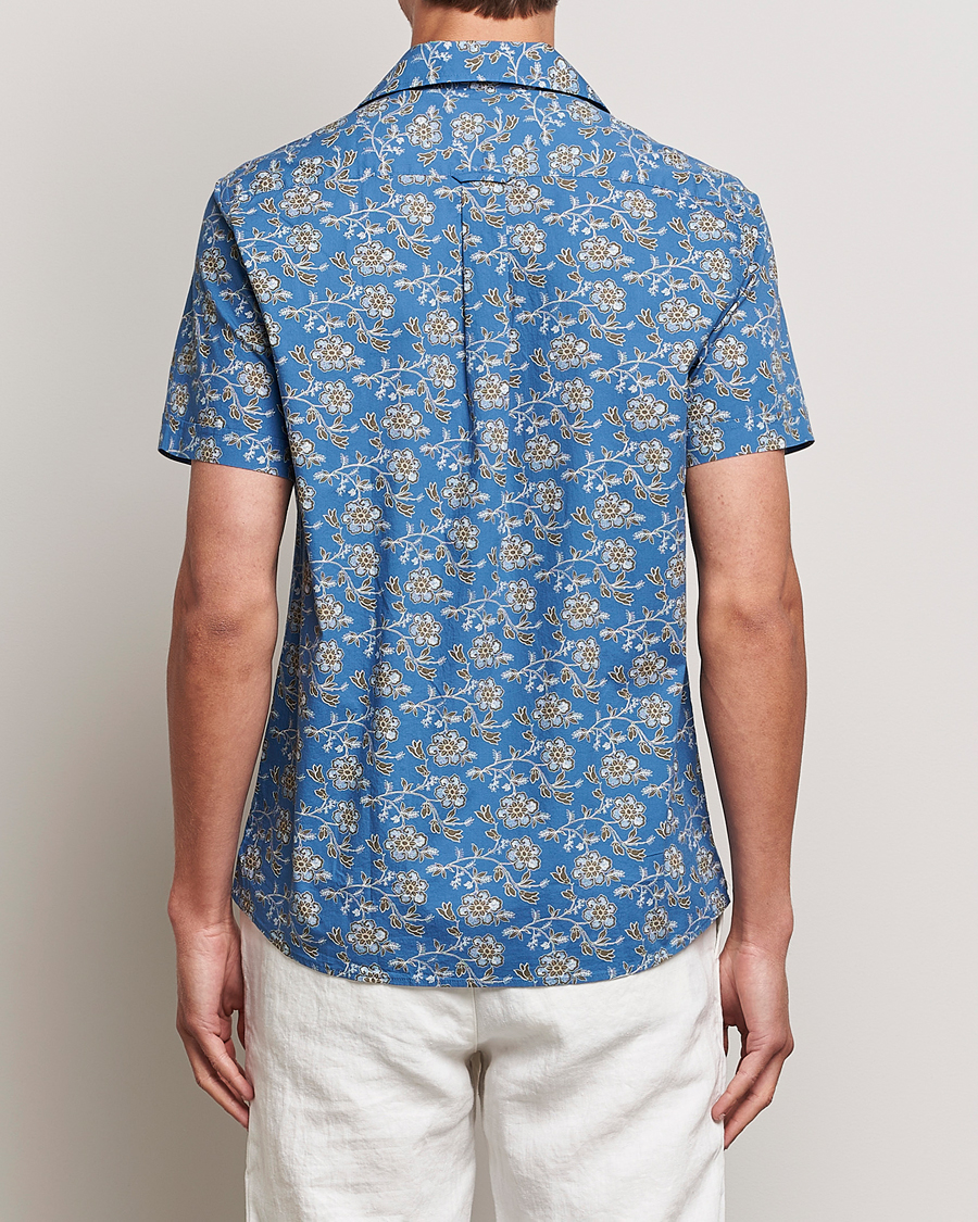 Hombres | Camisas | Morris | Printed Short Sleeve Shirt Blue