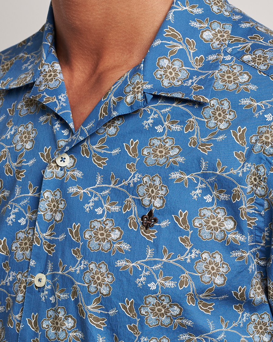 Hombres | Camisas | Morris | Printed Short Sleeve Shirt Blue