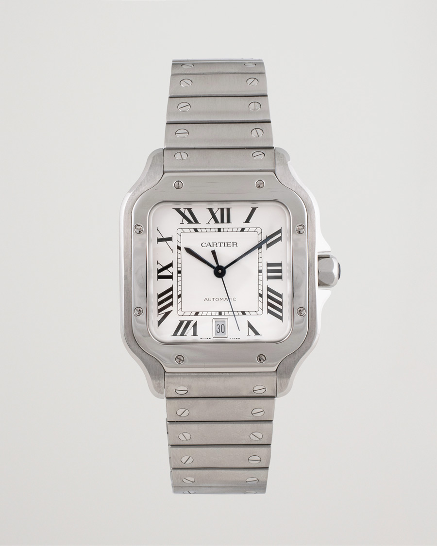 Hombres | Pre-Owned & Vintage Watches | Cartier Pre-Owned | Santos De Cartier Steel White