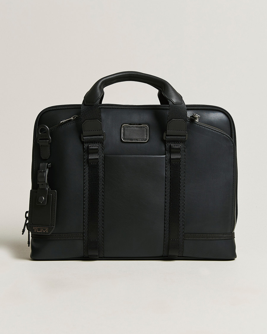 Hombres | TUMI Alpha Bravo Academy Leather Brief Black | TUMI | Alpha Bravo Academy Leather Brief Black