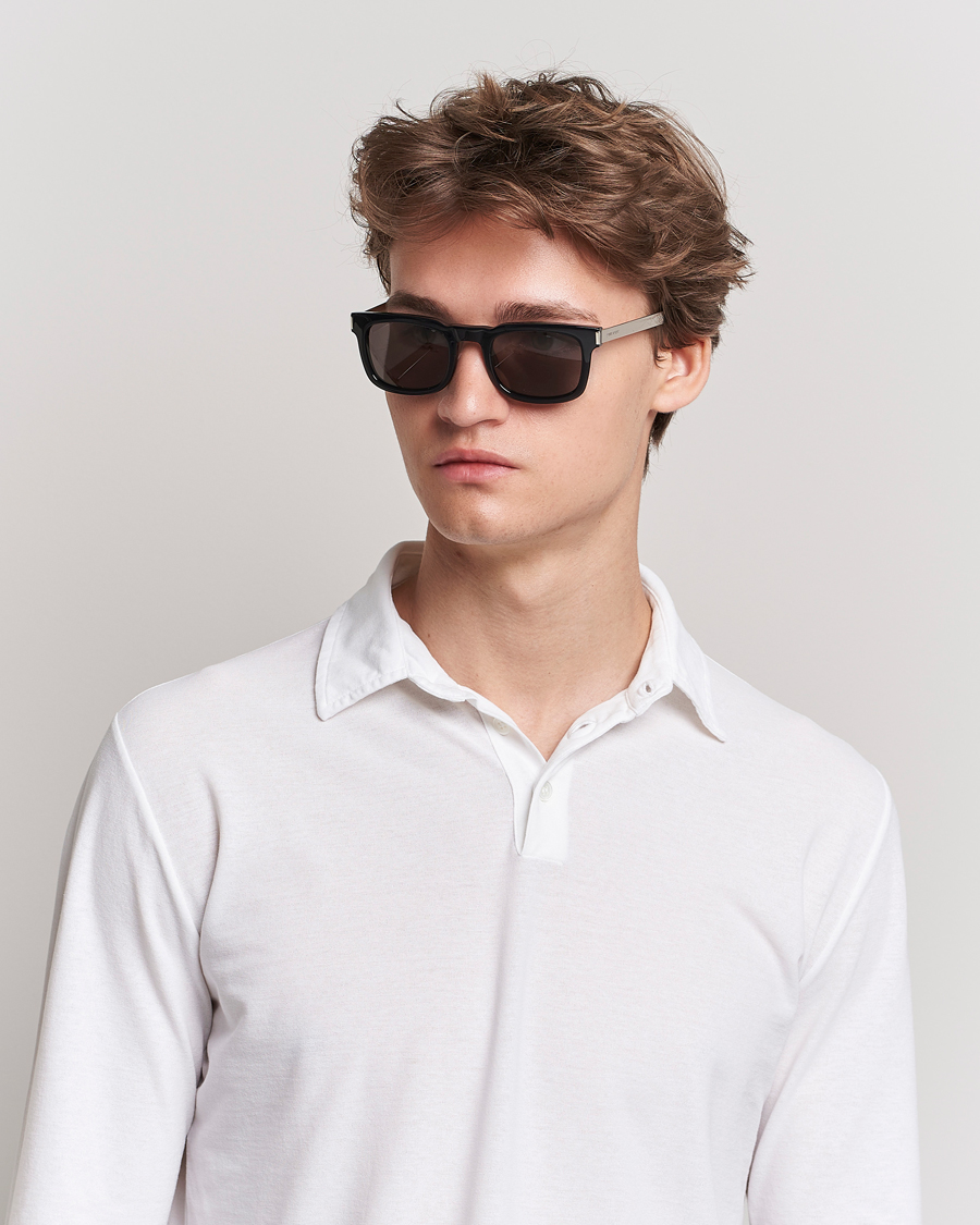 Hombres | Gafas de sol cuadradas | Saint Laurent | SL 581 Sunglasses Black/Silver