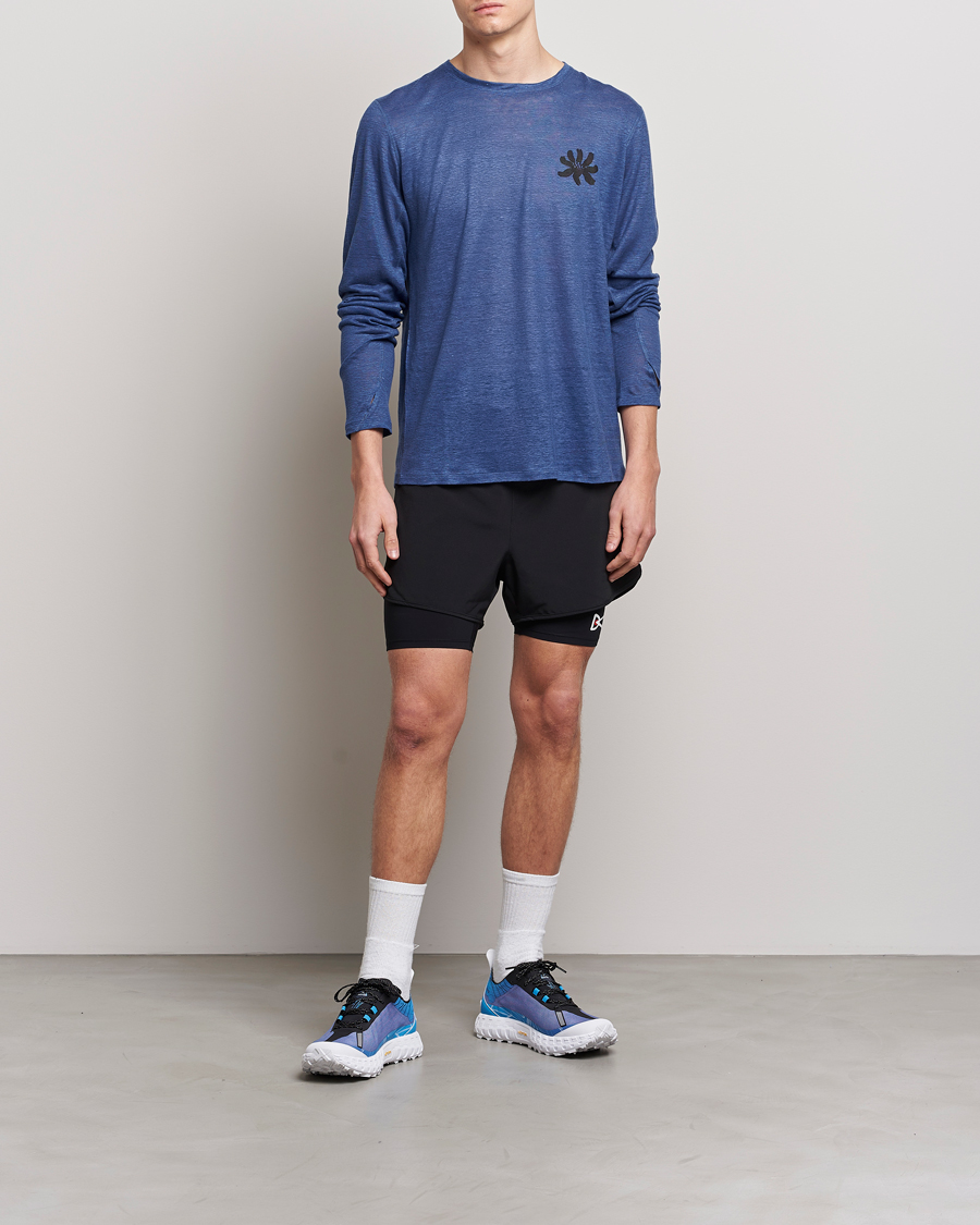 Hombres | Camisetas | District Vision | Suhka Hemp Long Sleeve T-Shirt Ocean Blue