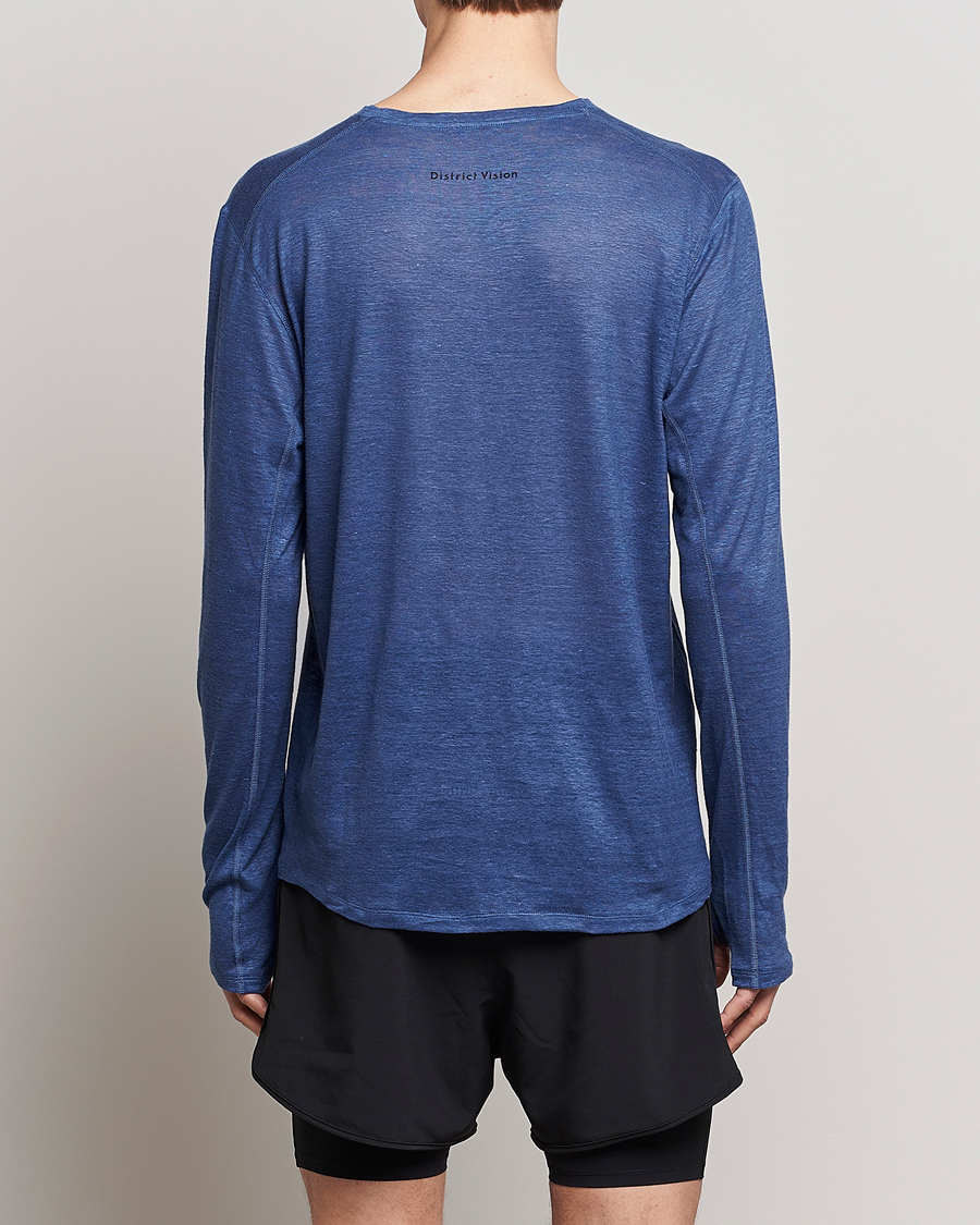 Hombres | Camisetas | District Vision | Suhka Hemp Long Sleeve T-Shirt Ocean Blue