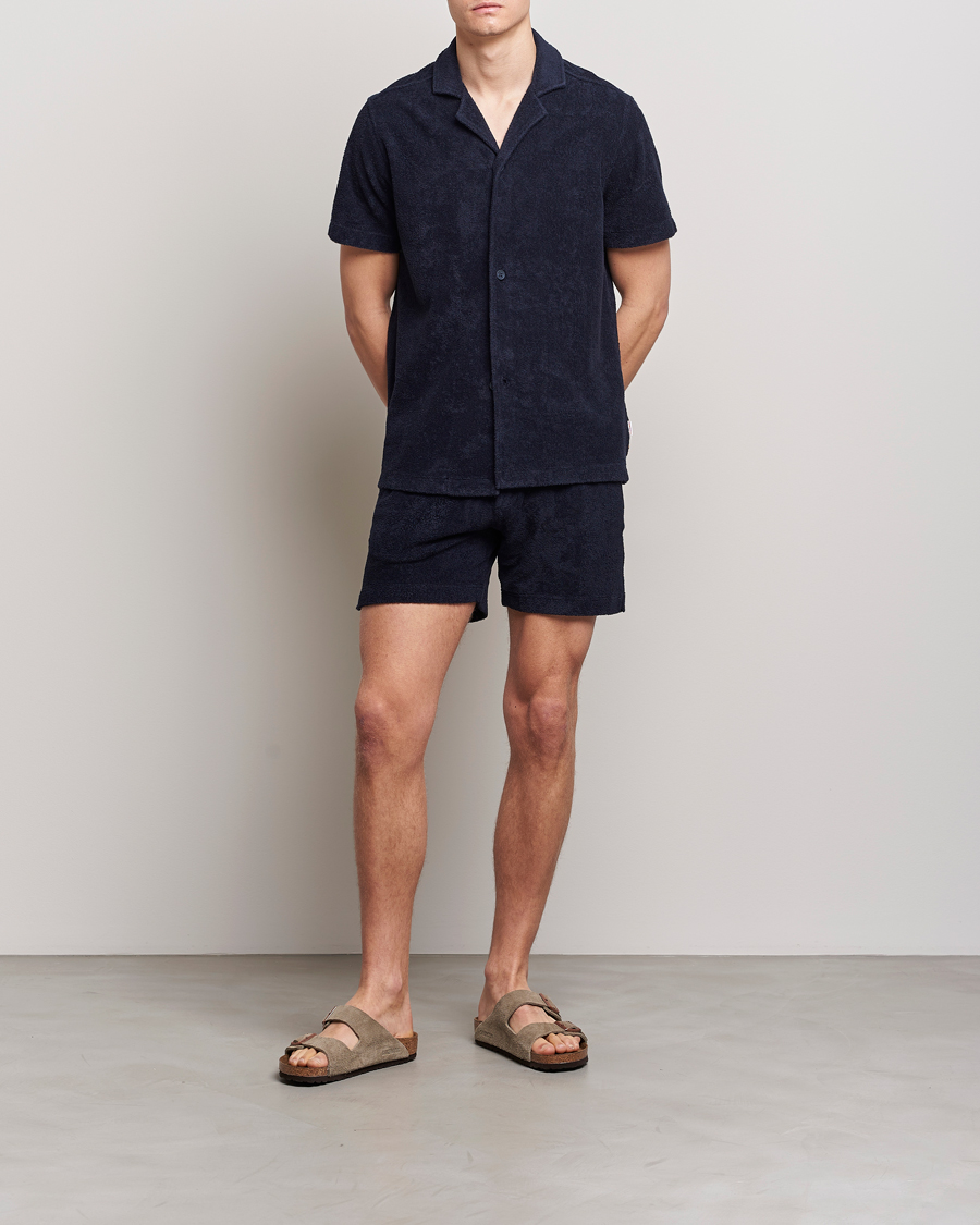 Hombres | Pantalones cortos | Orlebar Brown | Bulldog Towelling Shorts Night Iris