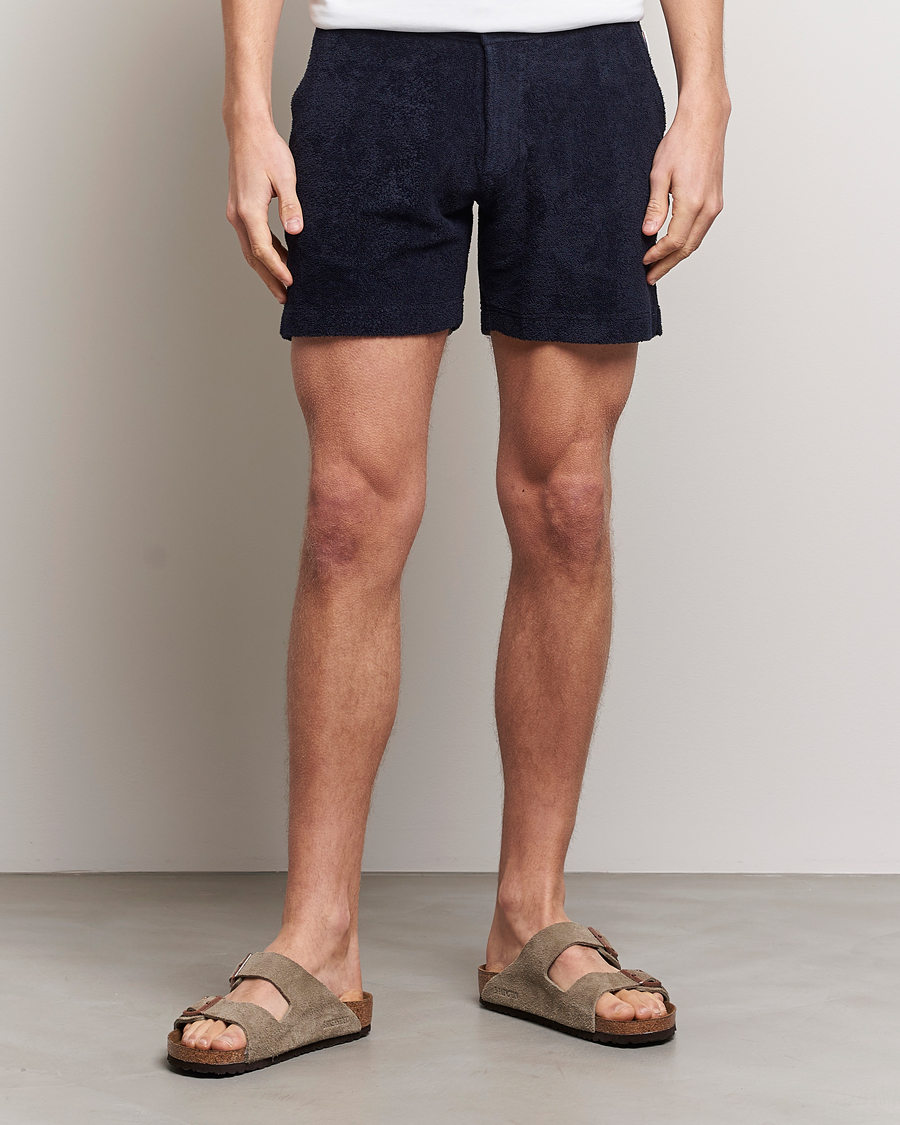 Hombres | Pantalones cortos | Orlebar Brown | Bulldog Towelling Shorts Night Iris