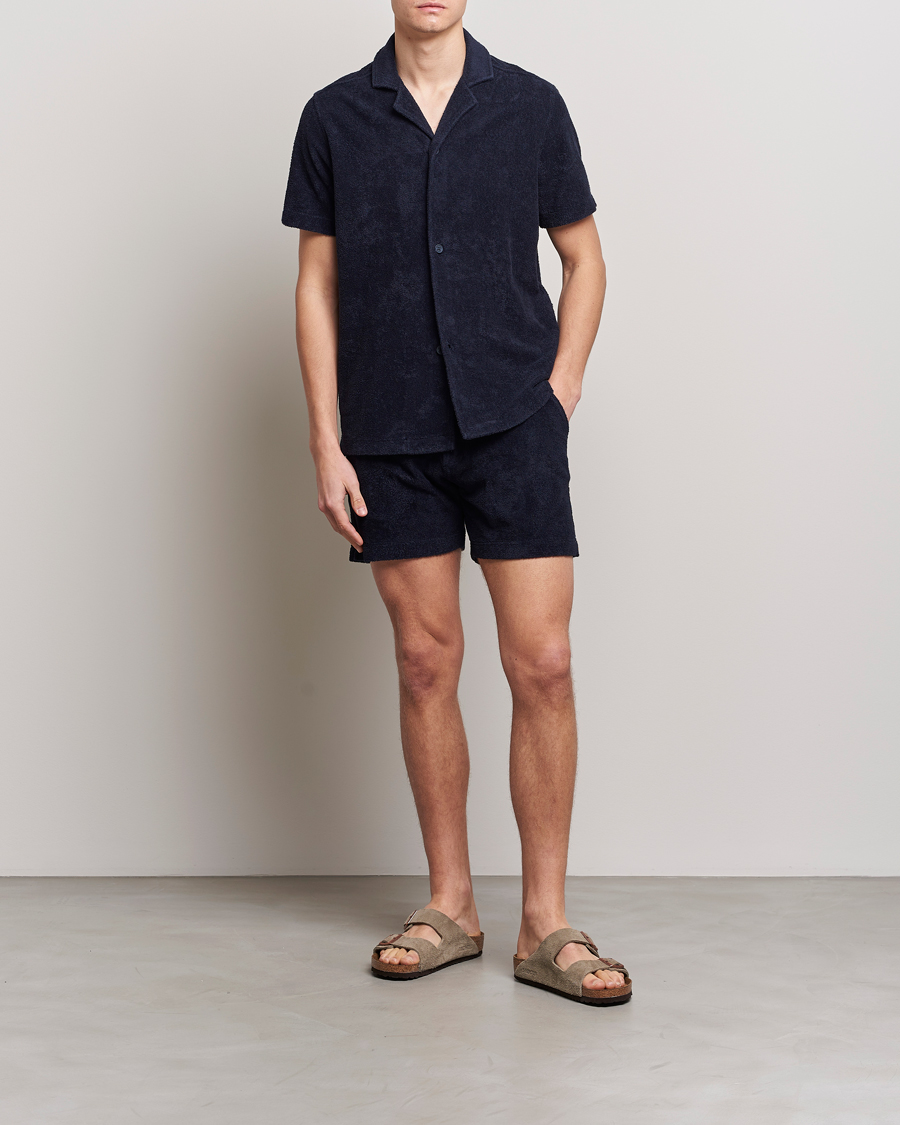 Hombres | Camisas | Orlebar Brown | Howell Short Sleeve Terry Shirt Night Iris