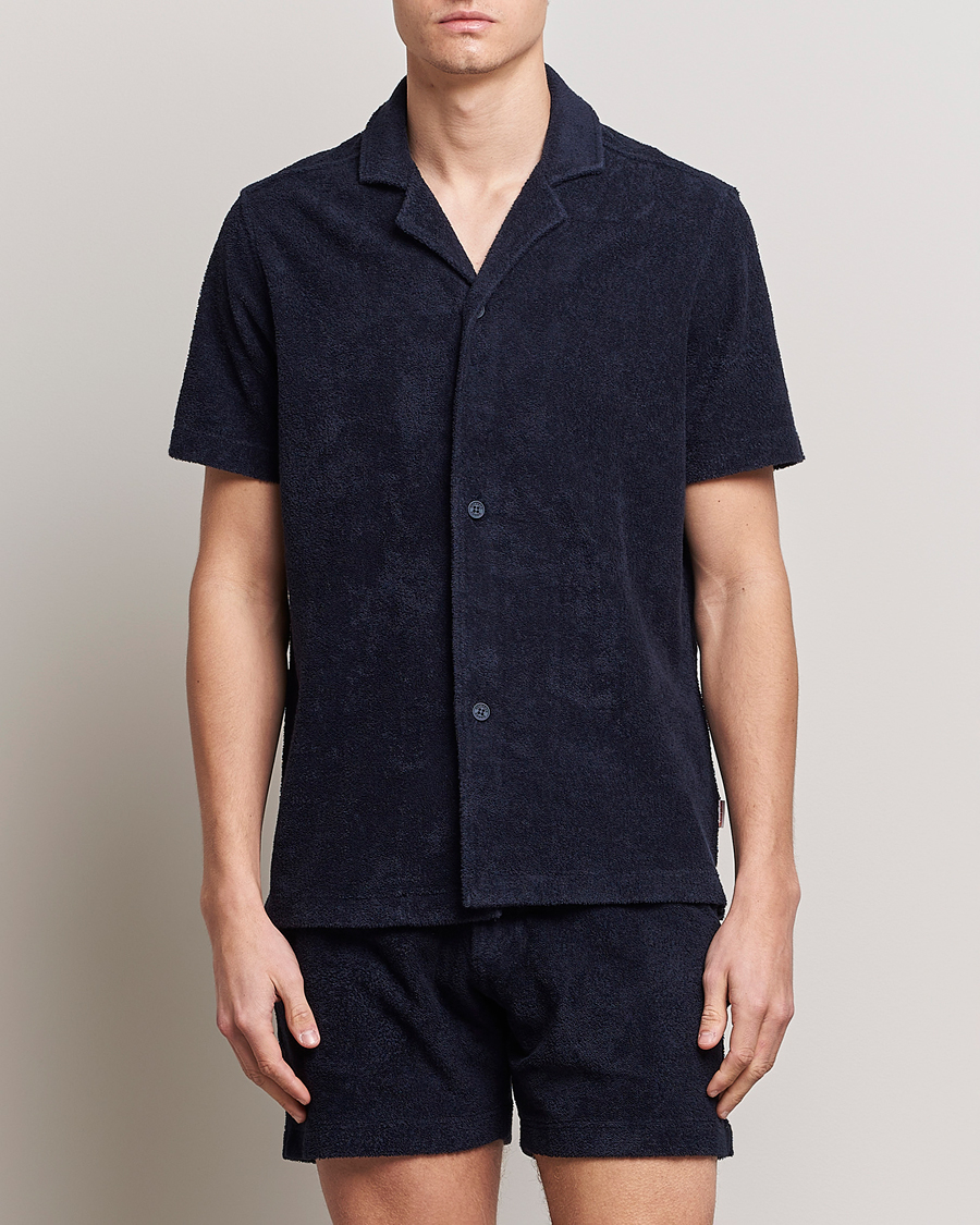 Hombres | Camisas | Orlebar Brown | Howell Short Sleeve Terry Shirt Night Iris