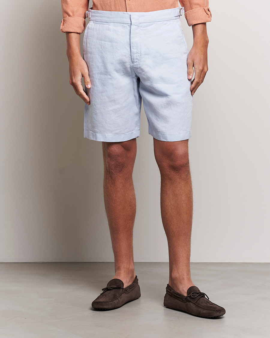 Hombres | Pantalones cortos | Orlebar Brown | Norwich Linen Shorts Light Island Sky