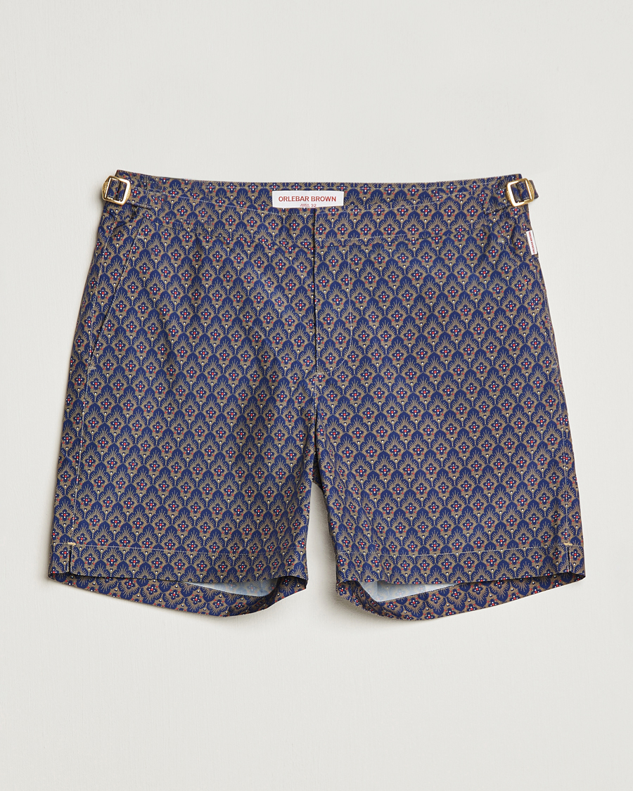 Hombres | Bañadores | Orlebar Brown | Bulldog Sunny Deco Printed Swimshorts Midnight Navy