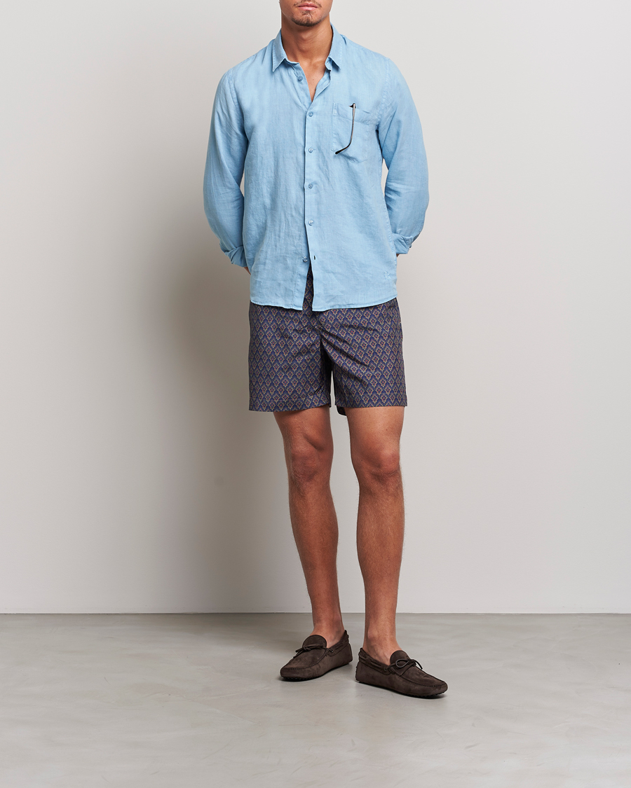 Hombres | Bañadores | Orlebar Brown | Bulldog Sunny Deco Printed Swimshorts Midnight Navy