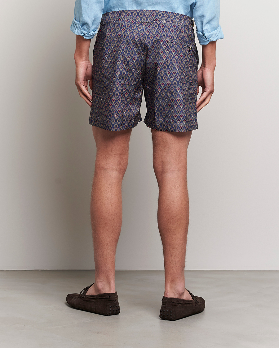 Hombres | Bañadores | Orlebar Brown | Bulldog Sunny Deco Printed Swimshorts Midnight Navy