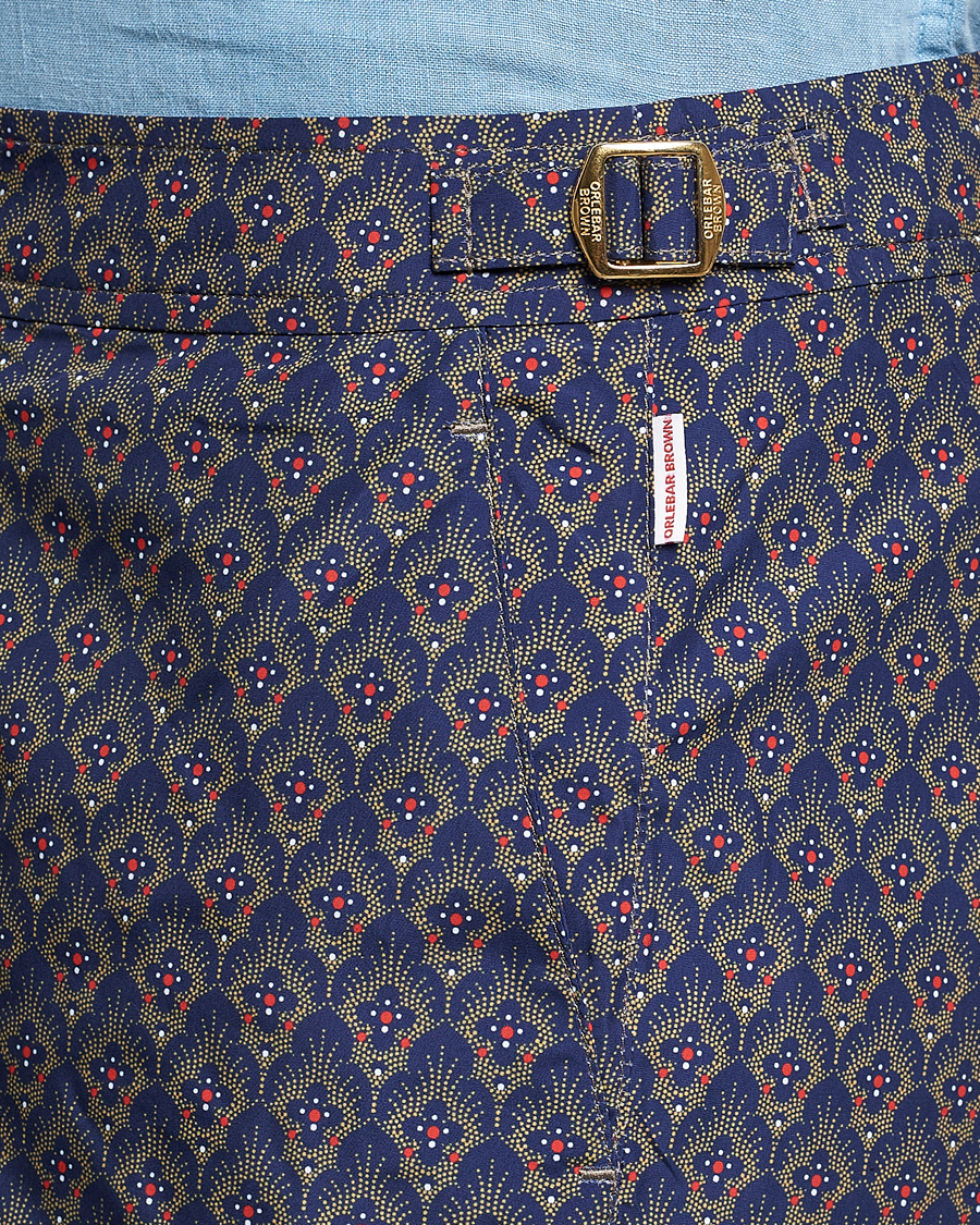 Hombres | Bañadores | Orlebar Brown | Bulldog Sunny Deco Printed Swimshorts Midnight Navy