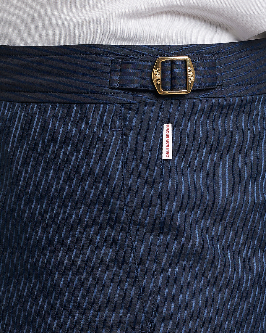 Hombres | Bañadores | Orlebar Brown | Bulldog Tonal Seersucker Swimshorts Night Iris