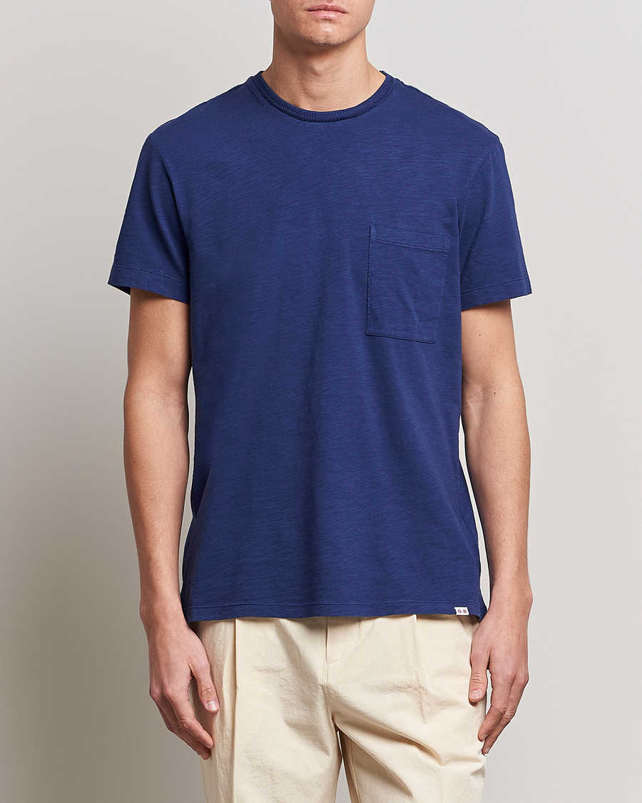 Hombres | Camisetas | Orlebar Brown | OB Classic Garment Dyed Cotton T-Shirt Lagoon Blue